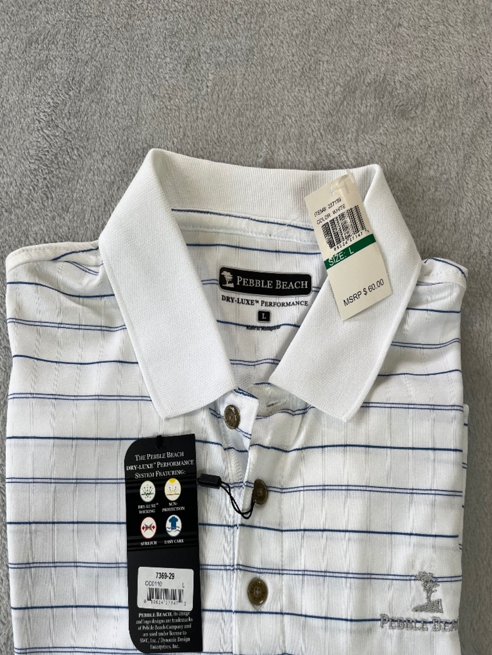 Men's Pebble Beach Polo Shirt NWT sz L Vacation Golf Course Weekend Wear